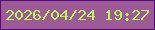 文字の大きさ：4、枠の色：53087f、背景の色：9e5a95、文字の色：b6f85a 無料ブログパーツのブログ時計