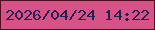 文字の大きさ：5、枠の色：530b1f、背景の色：d75287、文字の色：261f4f 無料ブログパーツのブログ時計