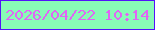 文字の大きさ：1、枠の色：5312f9、背景の色：88fbb6、文字の色：e165f5 無料ブログパーツのブログ時計
