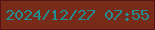 文字の大きさ：4、枠の色：531317、背景の色：782b18、文字の色：208f93 無料ブログパーツのブログ時計