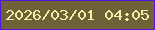 文字の大きさ：3、枠の色：5317e5、背景の色：6f6238、文字の色：f0f2a8 無料ブログパーツのブログ時計