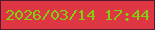 文字の大きさ：5、枠の色：531b2c、背景の色：de3642、文字の色：84ce12 無料ブログパーツのブログ時計