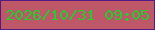文字の大きさ：2、枠の色：531b82、背景の色：be5868、文字の色：1ecf2d 無料ブログパーツのブログ時計