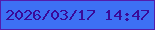 文字の大きさ：3、枠の色：531cac、背景の色：3d70f4、文字の色：3a0a99 無料ブログパーツのブログ時計
