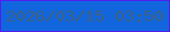文字の大きさ：2、枠の色：531df1、背景の色：1166de、文字の色：3f6284 無料ブログパーツのブログ時計