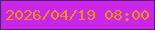 文字の大きさ：1、枠の色：531e80、背景の色：cb25ea、文字の色：e8910d 無料ブログパーツのブログ時計