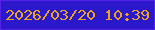 文字の大きさ：1、枠の色：5322eb、背景の色：2a18ca、文字の色：eaa31e 無料ブログパーツのブログ時計