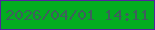 文字の大きさ：1、枠の色：53239e、背景の色：03ad20、文字の色：3e5f5c 無料ブログパーツのブログ時計