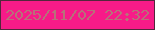 文字の大きさ：5、枠の色：53273c、背景の色：f71b88、文字の色：b77279 無料ブログパーツのブログ時計