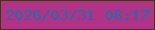 文字の大きさ：5、枠の色：532928、背景の色：b03388、文字の色：246ca5 無料ブログパーツのブログ時計