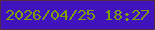 文字の大きさ：4、枠の色：532a44、背景の色：4013bd、文字の色：7da001 無料ブログパーツのブログ時計