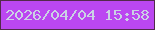 文字の大きさ：4、枠の色：532a4b、背景の色：bb47f1、文字の色：cbd1e5 無料ブログパーツのブログ時計