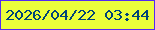 文字の大きさ：1、枠の色：532bf2、背景の色：ebff3a、文字の色：004478 無料ブログパーツのブログ時計