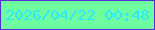 文字の大きさ：5、枠の色：532ed3、背景の色：6ffca1、文字の色：2be9fb 無料ブログパーツのブログ時計