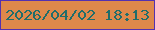 文字の大きさ：2、枠の色：5331b0、背景の色：de884b、文字の色：206d6b 無料ブログパーツのブログ時計