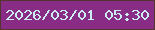 文字の大きさ：2、枠の色：53342e、背景の色：892c85、文字の色：cdebf3 無料ブログパーツのブログ時計