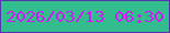 文字の大きさ：1、枠の色：5335ad、背景の色：33bd8f、文字の色：d11afc 無料ブログパーツのブログ時計
