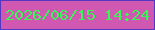 文字の大きさ：2、枠の色：5336c1、背景の色：d058b1、文字の色：36f756 無料ブログパーツのブログ時計