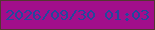 文字の大きさ：3、枠の色：533730、背景の色：a20e8b、文字の色：23489d 無料ブログパーツのブログ時計