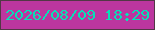 文字の大きさ：3、枠の色：533746、背景の色：bc369f、文字の色：07e0b6 無料ブログパーツのブログ時計