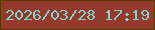 文字の大きさ：1、枠の色：533b00、背景の色：94392b、文字の色：80d2cb 無料ブログパーツのブログ時計