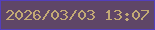 文字の大きさ：3、枠の色：533fbc、背景の色：5f4667、文字の色：c2a975 無料ブログパーツのブログ時計