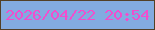 文字の大きさ：3、枠の色：534026、背景の色：83abe0、文字の色：f14ecd 無料ブログパーツのブログ時計