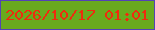 文字の大きさ：2、枠の色：5343b5、背景の色：69aa1e、文字の色：ef2b0e 無料ブログパーツのブログ時計