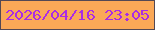 文字の大きさ：4、枠の色：534854、背景の色：faa857、文字の色：aa2ce5 無料ブログパーツのブログ時計