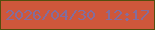 文字の大きさ：1、枠の色：534e0d、背景の色：ce573b、文字の色：836d9d 無料ブログパーツのブログ時計