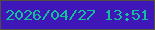 文字の大きさ：2、枠の色：53503d、背景の色：3f17b9、文字の色：13bf9d 無料ブログパーツのブログ時計