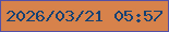 文字の大きさ：1、枠の色：5350a7、背景の色：d6824a、文字の色：144173 無料ブログパーツのブログ時計
