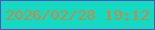 文字の大きさ：5、枠の色：5352ba、背景の色：14dac1、文字の色：cb8743 無料ブログパーツのブログ時計