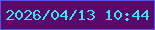 文字の大きさ：3、枠の色：5353e4、背景の色：58096a、文字の色：37e6f1 無料ブログパーツのブログ時計