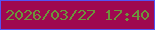 文字の大きさ：3、枠の色：5353f4、背景の色：9f0850、文字の色：6c943b 無料ブログパーツのブログ時計
