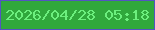 文字の大きさ：1、枠の色：5354c2、背景の色：30a83c、文字の色：6cef7e 無料ブログパーツのブログ時計