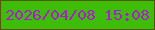 文字の大きさ：2、枠の色：535806、背景の色：3ebd08、文字の色：ad1ad1 無料ブログパーツのブログ時計