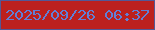 文字の大きさ：5、枠の色：535896、背景の色：bc201e、文字の色：617fd6 無料ブログパーツのブログ時計