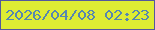 文字の大きさ：2、枠の色：53589e、背景の色：deec33、文字の色：5687af 無料ブログパーツのブログ時計