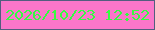 文字の大きさ：1、枠の色：535d7f、背景の色：fb76ca、文字の色：36fb42 無料ブログパーツのブログ時計
