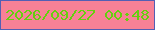文字の大きさ：2、枠の色：535fb4、背景の色：f78196、文字の色：64d00e 無料ブログパーツのブログ時計