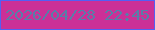 文字の大きさ：5、枠の色：535ff4、背景の色：cb3097、文字の色：587ea8 無料ブログパーツのブログ時計