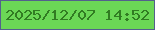 文字の大きさ：5、枠の色：53608d、背景の色：6bd756、文字の色：317c22 無料ブログパーツのブログ時計