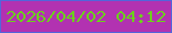文字の大きさ：1、枠の色：5365da、背景の色：b232b1、文字の色：6cd01c 無料ブログパーツのブログ時計