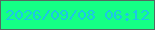 文字の大きさ：4、枠の色：536860、背景の色：14ff85、文字の色：1dc5e6 無料ブログパーツのブログ時計