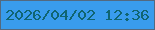 文字の大きさ：3、枠の色：536980、背景の色：399ced、文字の色：106571 無料ブログパーツのブログ時計