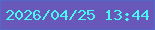 文字の大きさ：2、枠の色：5369ca、背景の色：6758ba、文字の色：49f6f8 無料ブログパーツのブログ時計