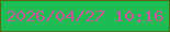 文字の大きさ：2、枠の色：536a0c、背景の色：1dbd55、文字の色：c75398 無料ブログパーツのブログ時計