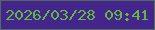 文字の大きさ：3、枠の色：536b5c、背景の色：43258b、文字の色：62b847 無料ブログパーツのブログ時計