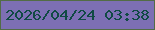 文字の大きさ：3、枠の色：536c46、背景の色：7d6fb4、文字の色：114a44 無料ブログパーツのブログ時計